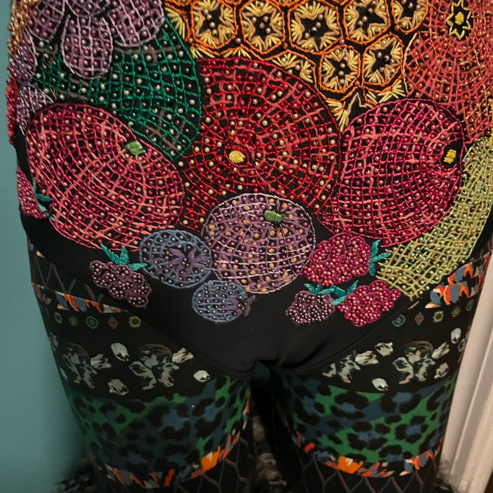 BLACK BATHING SUIT WITH COLORFUL EMBROIDERED FRUIT - Picture 4 of 7